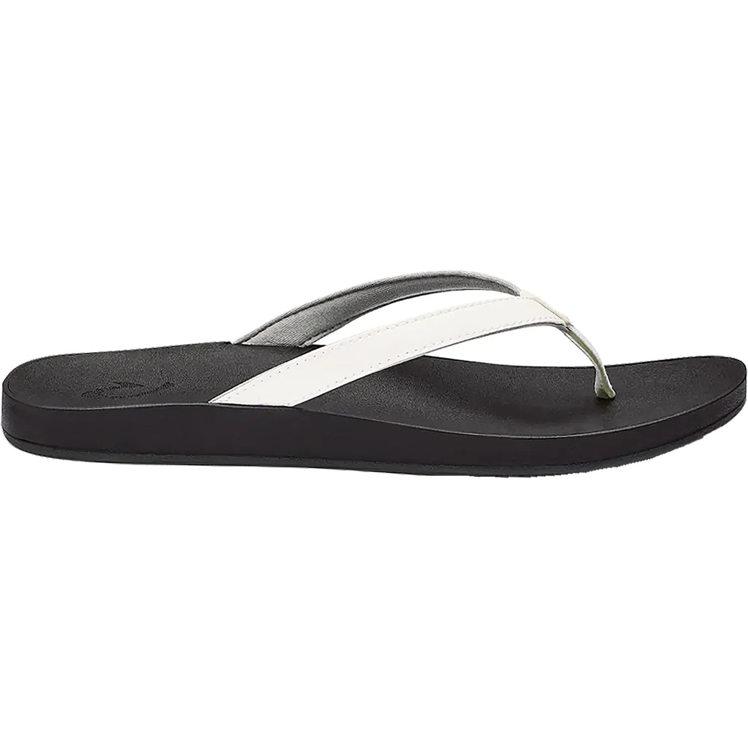 Women's OluKai Puawe White/Black Synthetic