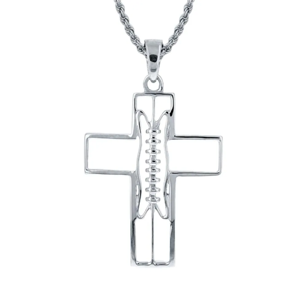 XL Gridiron Football Cross Necklace | Gold