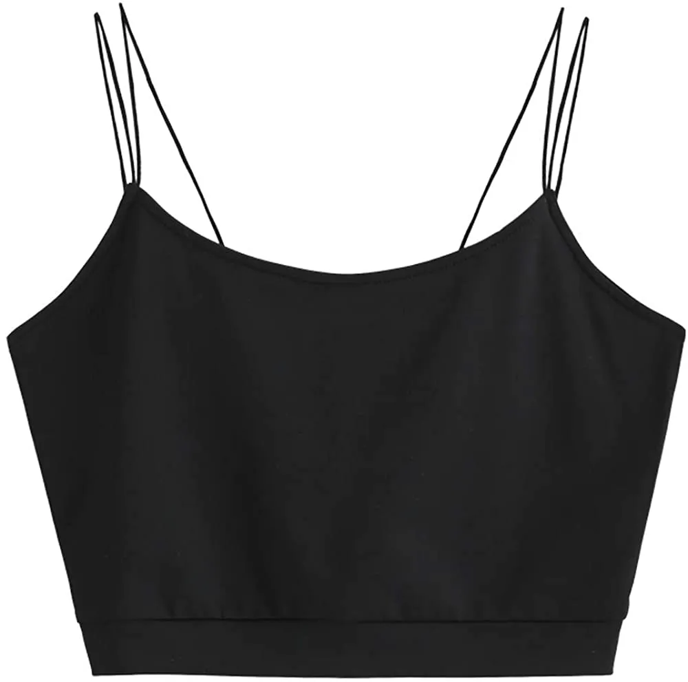 ZAFUL Women's Butterfly Crop Top Shoulder Tie Ruffle Cami Tank Top