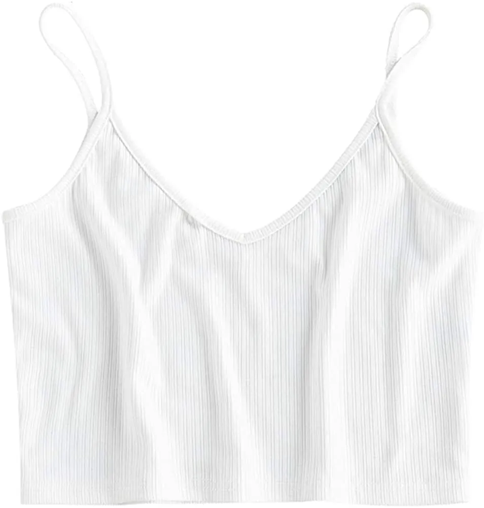 ZAFUL Women's Butterfly Crop Top Shoulder Tie Ruffle Cami Tank Top